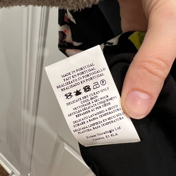 ERDEM Ivy Black Floral Half Sleeve Scuba Dress - US Size 6 - Picture 6 of 11